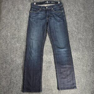 7 For All Mankind Jeans Womens 30 Slimmy Cotton Stretch Straight Leg Dark Wash